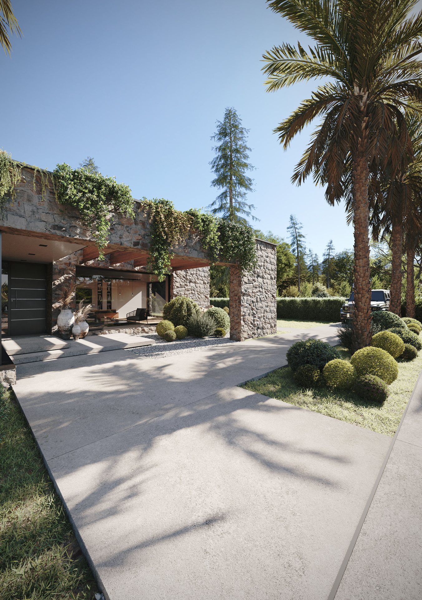 Arkiteam Modern Bağ Evi - Dış Mekân Görselleştirme